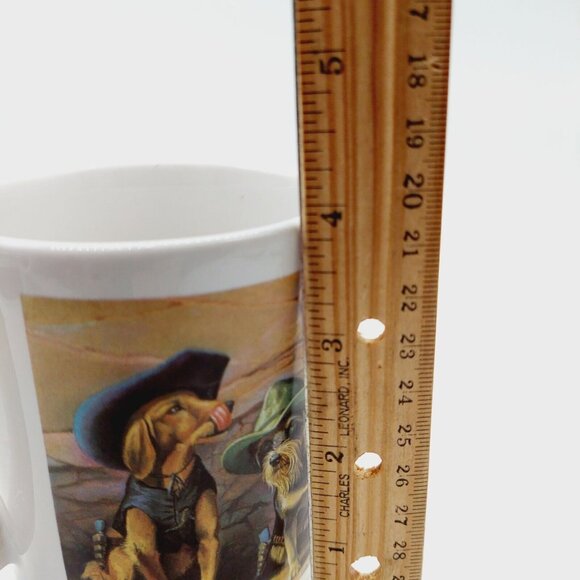 Leanin Tree Western Dog Cowboys Hat Kerchief Bryan Moon Artwork Mug Cup - Picture 10 of 10
